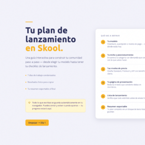 Skool Launch Workbook — Guía interactiva de lanzamiento